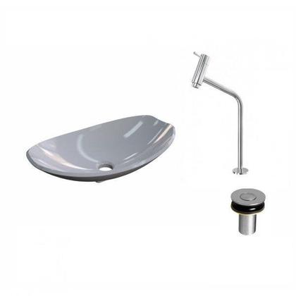 Imagem de Kit Cuba L45 com Torneira Link 1062 Metal e Válvula Click 1''b Compace