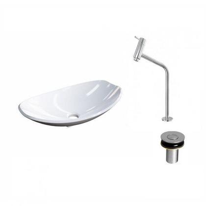 Imagem de Kit Cuba L45 com Torneira Link 1062 Metal e Válvula Click 1''b Compace