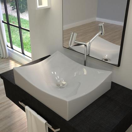 Imagem de Kit Cuba ML44 C/Torneira Link 1062 Metal + Válvula Click 1''B (2,6cm) + Sifão Pvc + Flexível