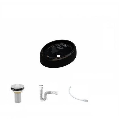 Imagem de Kit Cuba Ov39 C/válvula 1 Polegada e Sifão Pvc e Flexível Compace