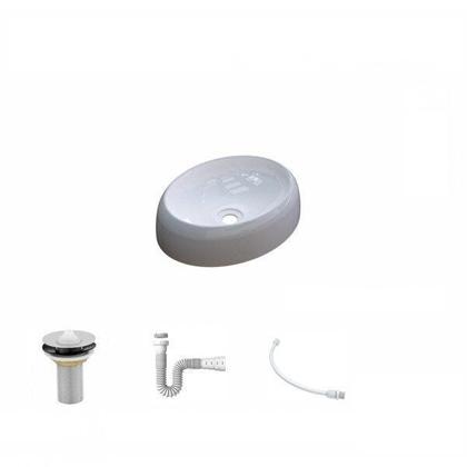 Imagem de Kit Cuba Ov39 C/válvula 1 Polegada e Sifão Pvc e Flexível Compace