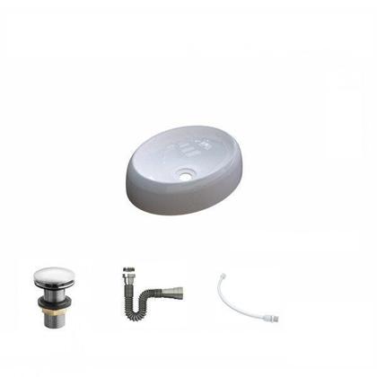 Imagem de Kit Cuba Ov39 com Válvula Click 1 Polegada G e Sifão Cromado e Flexível Compace