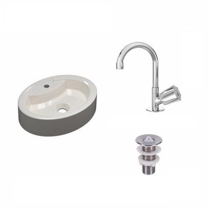 Imagem de Kit Cuba Ov43 com Torneira C50 e Válvula 1 Polegada Abs Compace