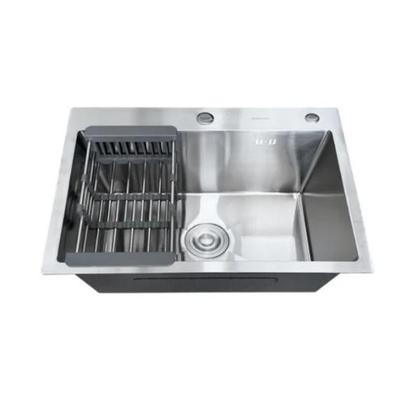 Imagem de Kit Cuba Pia Aço Inox Quadrada Cozinha E Torneira Flexível
