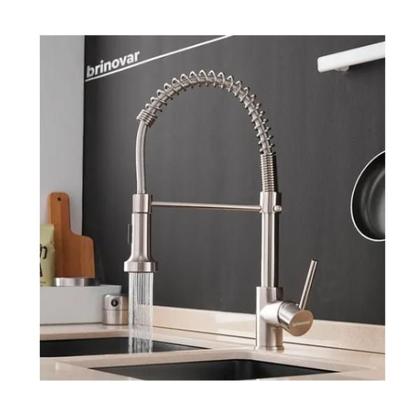 Imagem de Kit Cuba Pia Aço Inox Quadrada Cozinha E Torneira Flexível