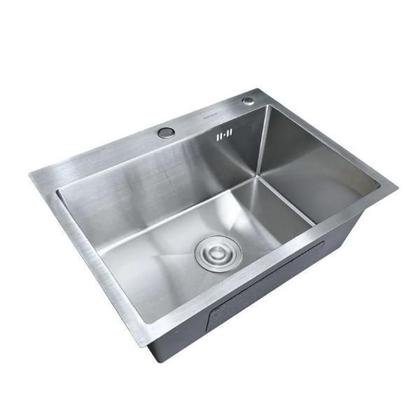 Imagem de Kit Cuba Pia Aço Inox Quadrada Cozinha E Torneira Flexível