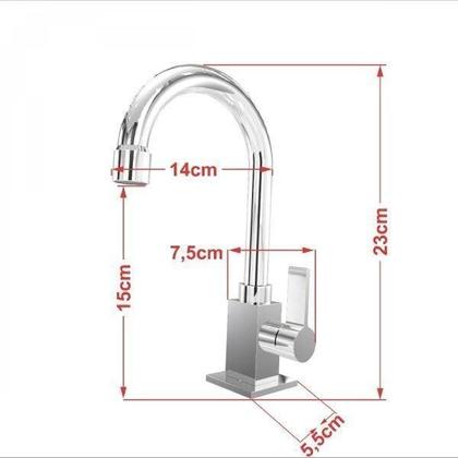 Imagem de Kit Cuba Q32 com Torneira Luxo 1195 Metal e Válvula Click 1"B Sifão PVC e Flexivel Compace