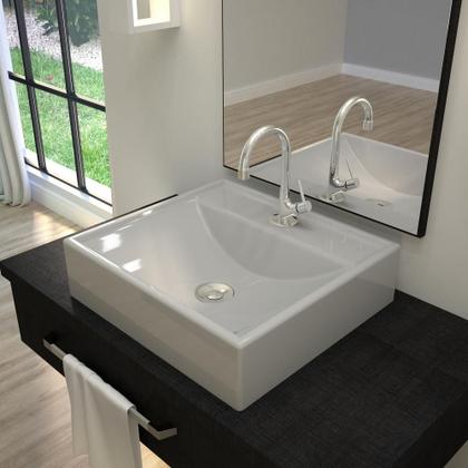 Imagem de Kit Cuba Q39 C/Torneira 1198 Metal + Válvula Click 1''B (2,6cm)