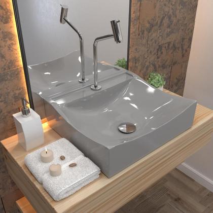 Imagem de Kit Cuba Q440 C/Torneira Pratika 1060 Metal + Válvula Click 1''G + Sifão Pvc + Flexível