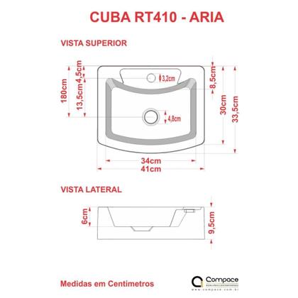 Imagem de Kit Cuba RT41 C/Torneira 1198 Metal + Válvula Click 1''B (2,6cm) + Sifão Cromado + Flexível