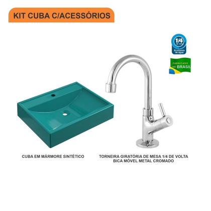 Imagem de Kit Cuba RT49 C/Torneira 1198 Metal 1/4 Volta