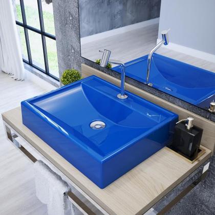 Imagem de Kit Cuba RT49 C/Torneira Pratika 1060 Metal + Válvula Click 1''B (2,6cm) + Sifão Pvc + Flexível