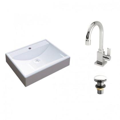 Imagem de Kit Cuba Rt49 com Torneira Luxo 1195 e Válvula Click 1 Polegada G Compace