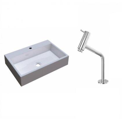 Imagem de Kit Cuba Rt55 com Torneira Pratika 1060 Metal 1/4 Volta Compace