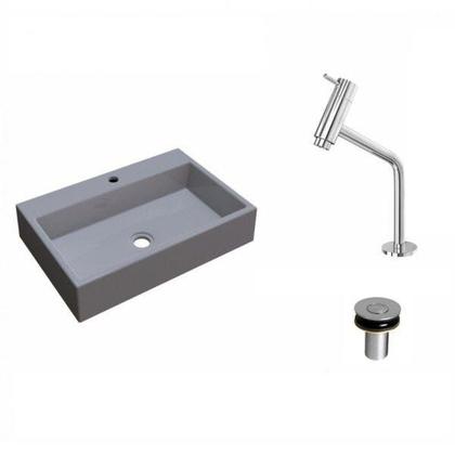 Imagem de Kit Cuba Rt55 com Torneira Pratika 1060 Metal e Válvula Click 1 Polegada B Compace