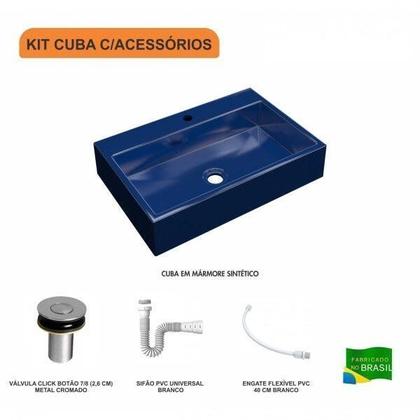 Imagem de Kit Cuba RT55 com Válvula Click 1 Polegada B e Sifão Pvc e Flexível Compace