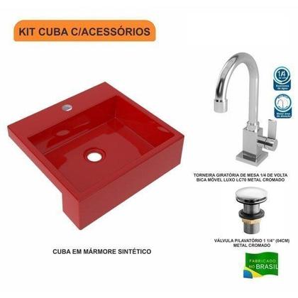 Imagem de Kit Cuba XQ395 Torneira Luxo 1195 Válvula Click 1 1/2 Polegada Compace