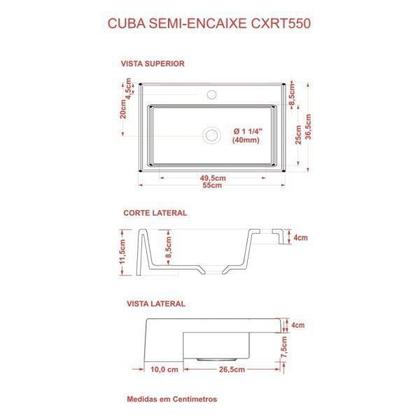 Imagem de Kit Cuba Xrt55 com Válvula Click 1.1/2" e Sifão Cromado e Flexível Compace