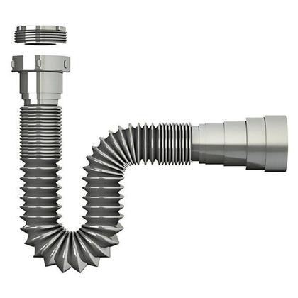 Imagem de Kit Cuba Xrt55 com Válvula Click 1.1/2" e Sifão Cromado e Flexível Compace