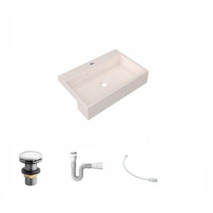 Imagem de Kit Cuba Xrt55 com Válvula Click 1.1/2" e Sifão Pvc e Flexível Compace