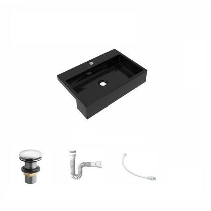 Imagem de Kit Cuba Xrt55 com Válvula Click 1.1/2" e Sifão Pvc e Flexível Compace