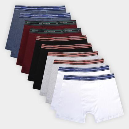 Imagem de Kit Cueca Boxer Lupo Algodão Masculina - 10 Peças