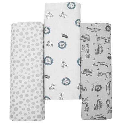 Imagem de Kit cueiro papi 4204 80x80 cm com 3 azul 100% algodão