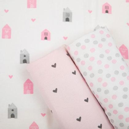 Imagem de Kit cueiro papi 4204 80x80cm com 3 rosa 100% algodão