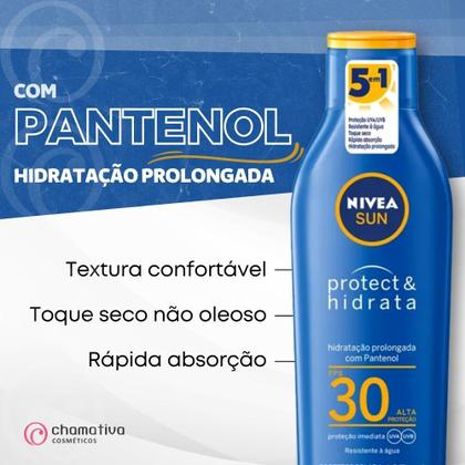 Imagem de Kit Cuidado Corporal Verão Nivea: Hidratante Corporal Milk 400ml + Protetor Solar FPS 30 125ml + Gel Reparador Pós Sol