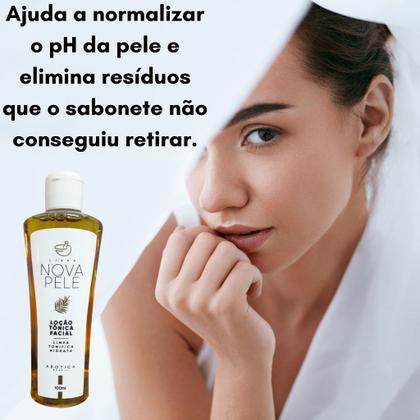 Imagem de Kit Cuidado Facial: 1 Sabonete Facial + 2 Loção Tônica Facial Nova Pele