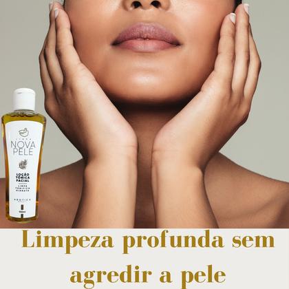 Imagem de Kit Cuidado Facial Nova Pele: 2 Sabonete Líquido + 1 Loção Tônica Limpeza Facial Profunda