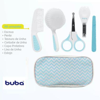 Imagem de Kit Cuidados Baby 8 peças Menino Azul +0m Inclui Estojo Buba