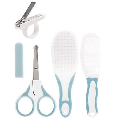 Imagem de Kit Cuidados Baby Com O Bebê Menino Azul 0m Buba 4 Peças