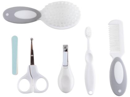Imagem de Kit Cuidados Bebê Buba Cinza 9 Peças com Estojo