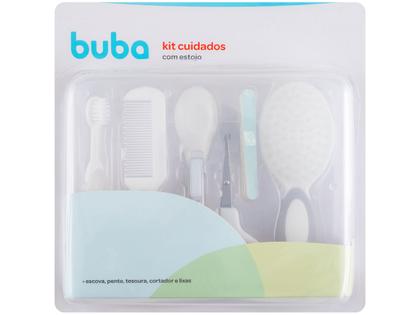 Imagem de Kit Cuidados Bebê Buba Cinza 9 Peças com Estojo
