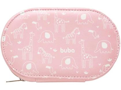 Imagem de Kit Cuidados Bebê Buba Rosa 8 Peças com Estojo