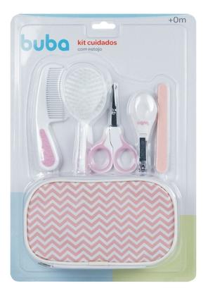 Imagem de Kit Cuidados de Higiene Completo Para Bebe Estojo Rosa Buba