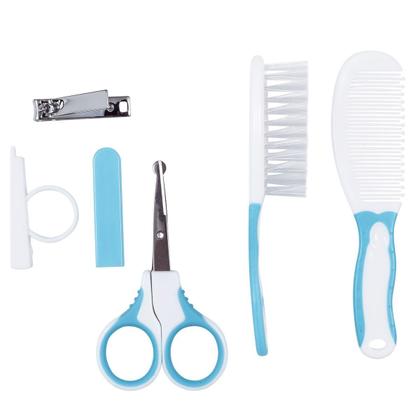 Imagem de Kit Cuidados Higiene do Bebê Cortador Tesoura Escova Pente Buba