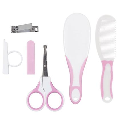 Imagem de Kit Cuidados Higiene do Bebê Cortador Tesoura Escova Pente Buba