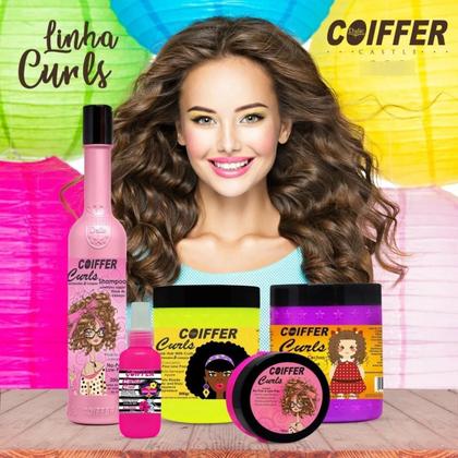 Imagem de Kit Curls Coiffer shampoo mascara Fixador Creme de Pentear Selante Anti-Frizz p/Cabelos Crespos