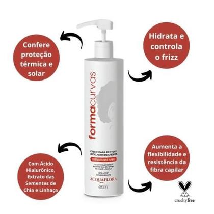 Imagem de Kit Curvas Acquaflora Creme 4ABC 480ml + Gelatina Mode 500g
