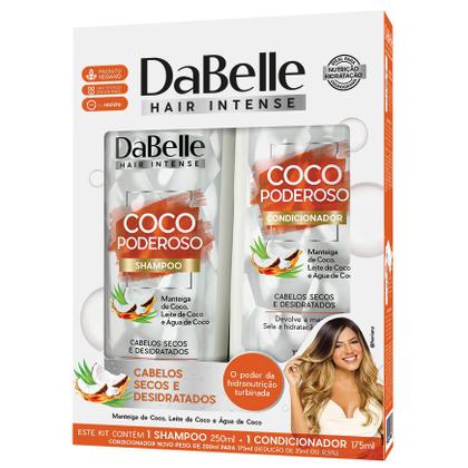 Imagem de Kit Dabelle Shampoo e Condicionador Leave-in Coco Poderoso + Máscara Tratamento Creme Hidratação