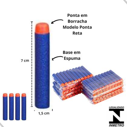 Imagem de Kit Dardos de Espuma para Brinquedo Tipo Nerf Lançadores 100 Dardos