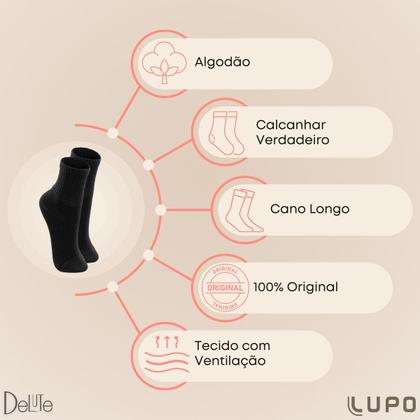 Imagem de Kit De 10 Pares Meia Lupo Sport Kids Cano Curto Infantil Algodão Cores Básicas Para Menino E Menina
