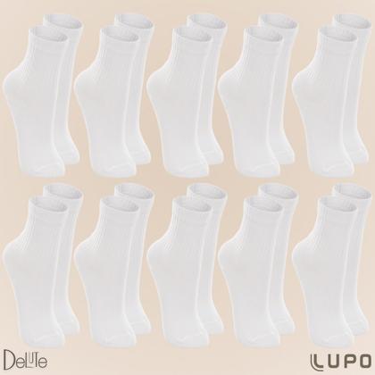 Imagem de Kit De 10 Pares Meia Lupo Sport Kids Cano Curto Infantil Algodão Cores Básicas Para Menino E Menina