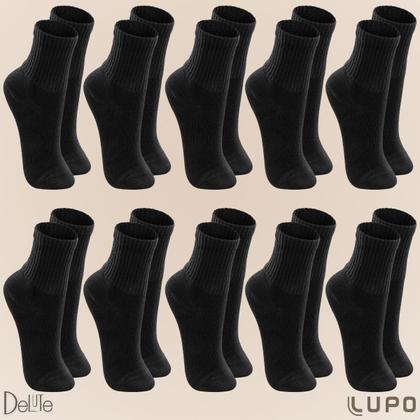 Imagem de Kit De 10 Pares Meia Lupo Sport Kids Cano Curto Infantil Algodão Cores Básicas Para Menino E Menina