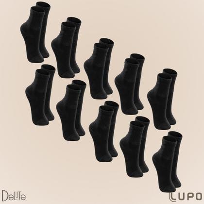 Imagem de Kit De 10 Pares Meia Lupo Sport Kids Cano Curto Infantil Algodão Cores Básicas Para Menino E Menina