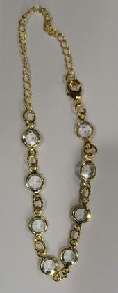 Imagem de Kit De 10 pulseira Feminino com pedrinha Folheado