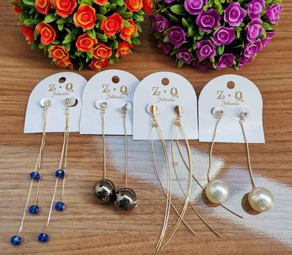 Imagem de Kit De 12 Pares Brincos Grandes Folheado Banhado