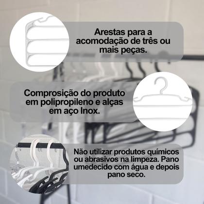 Imagem de Kit de 15 Cabide Triplo Multifuncional Para Calça Bermudas Saias 37x32 cm.